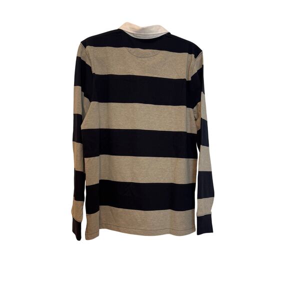 Piombo Men's Long Sleeve Striped Polo Sweatshirt Gray/Black Size XLarge NWT - Picture 6 of 11